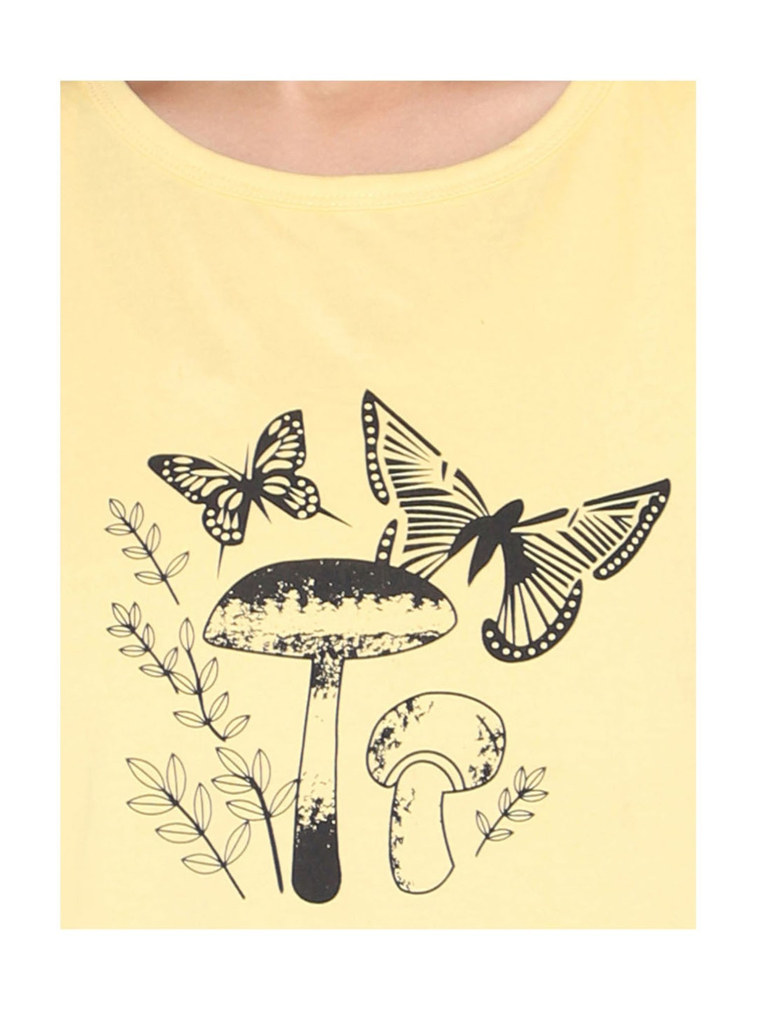 TeenTrums Girls Yellow Printed Top