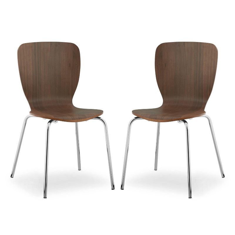 Set of 2 Tia Dining Chair Walnut - Poly & Bark