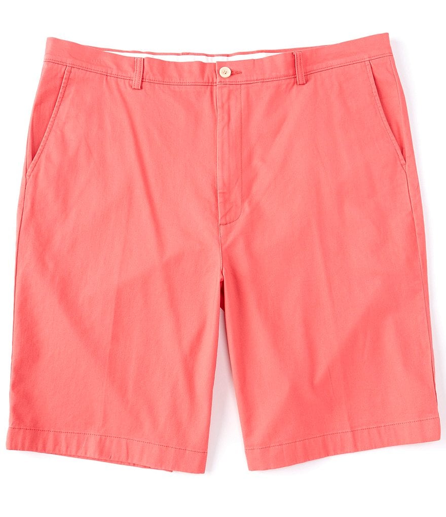 Roundtree & Yorke Big and Tall Performance 9#double; and 11#double; Inseam Flat Front Herringbone Print Shorts