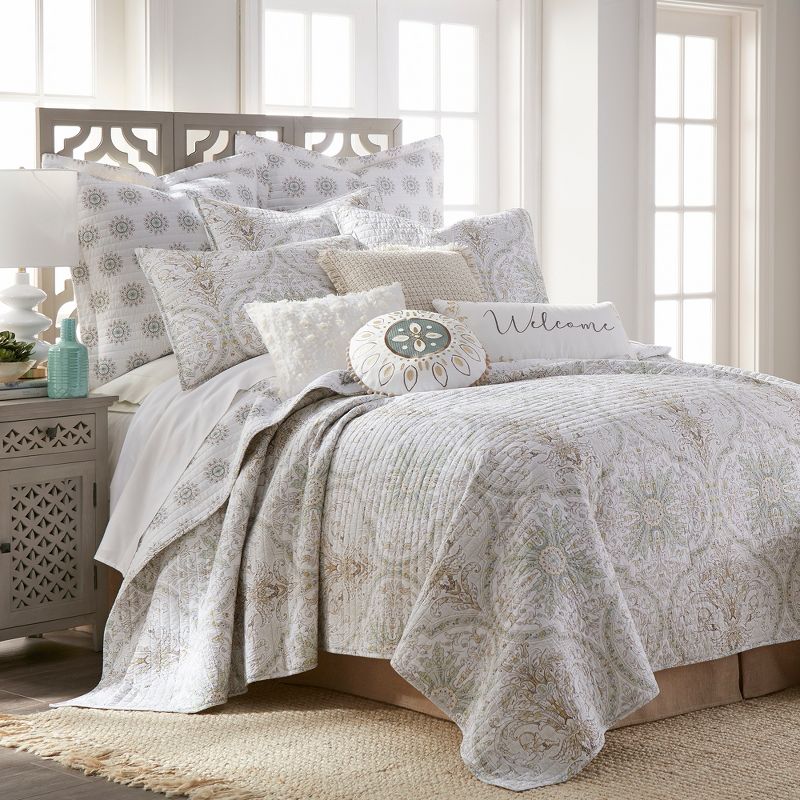 Cosima Medallion Quilted Euro Sham - 2pk - Villa Lugano by Levtex Home