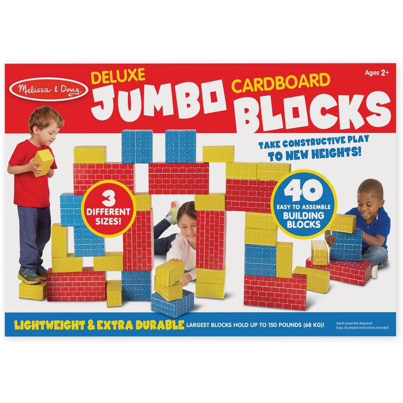 Melissa & Doug Lightweight Jumbo Cardboard Building Block Set - 40pc