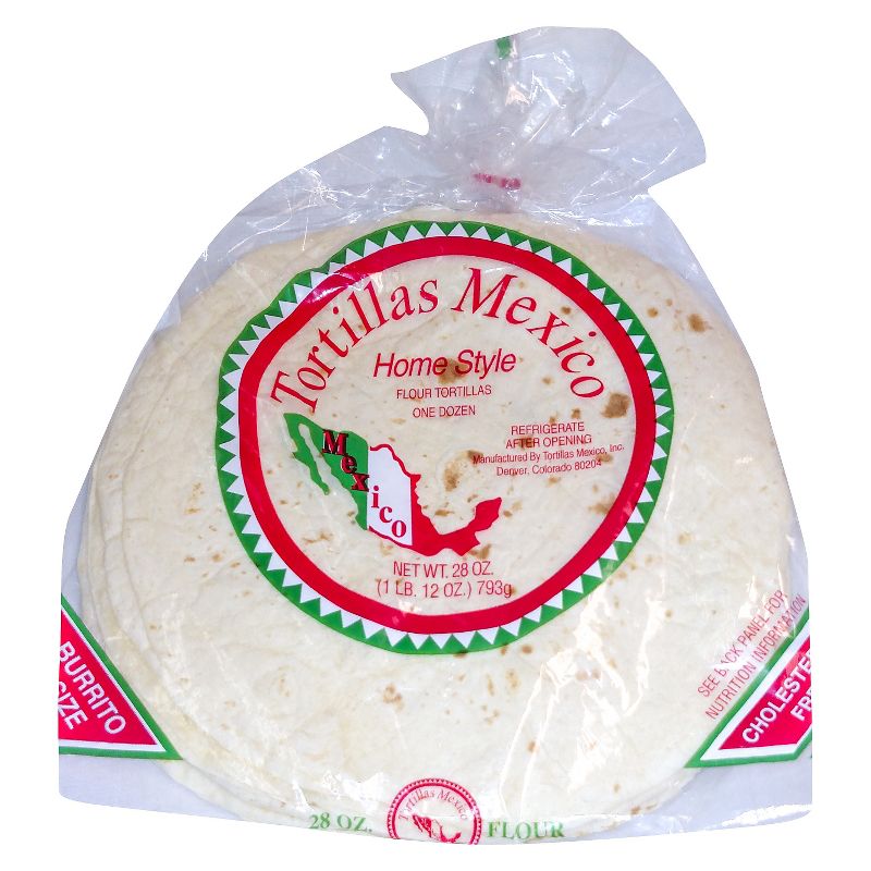 Tortillas Mexico 10" Home Style Flour Tortillas - 28oz/12ct