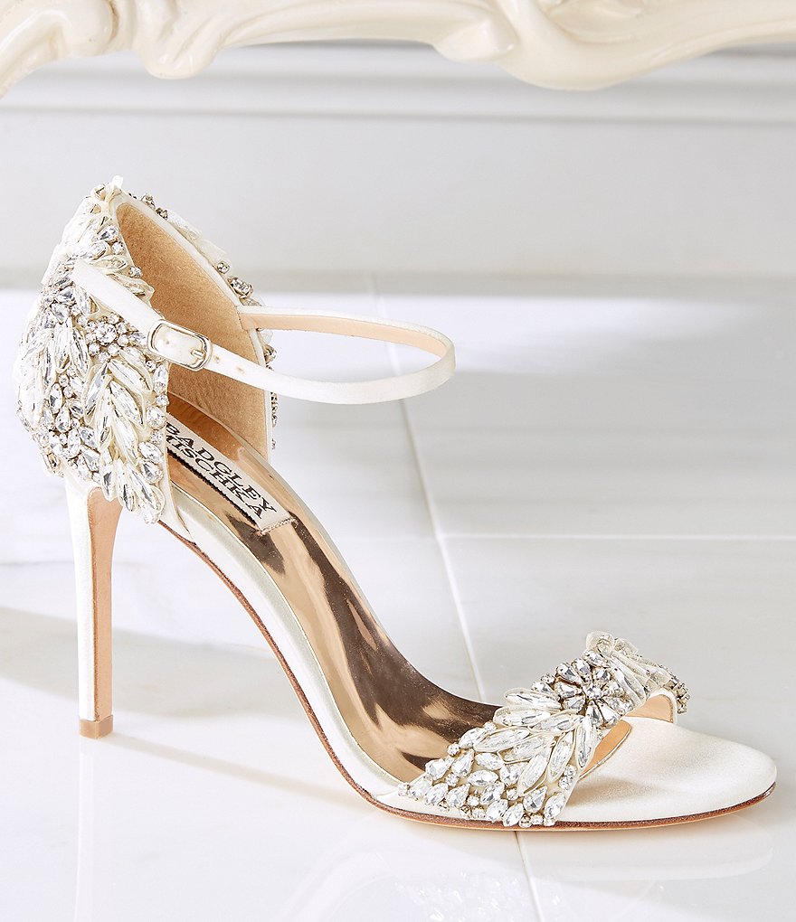 Badgley Mischka Tampa Jeweled Satin Dress Sandals