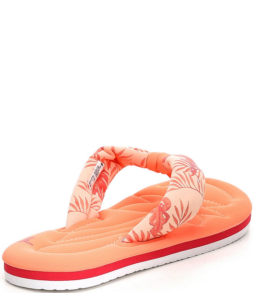 Reef Girls' Pool Float Palm Print Flip Flops (Youth)