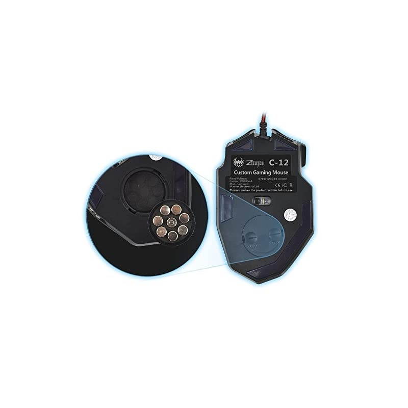 12 Programmable Buttons Zelotes C12 Gaming Mouse,  Laser Double-Speed Adjustment 8000DPI Mice Support 4 Level Switch