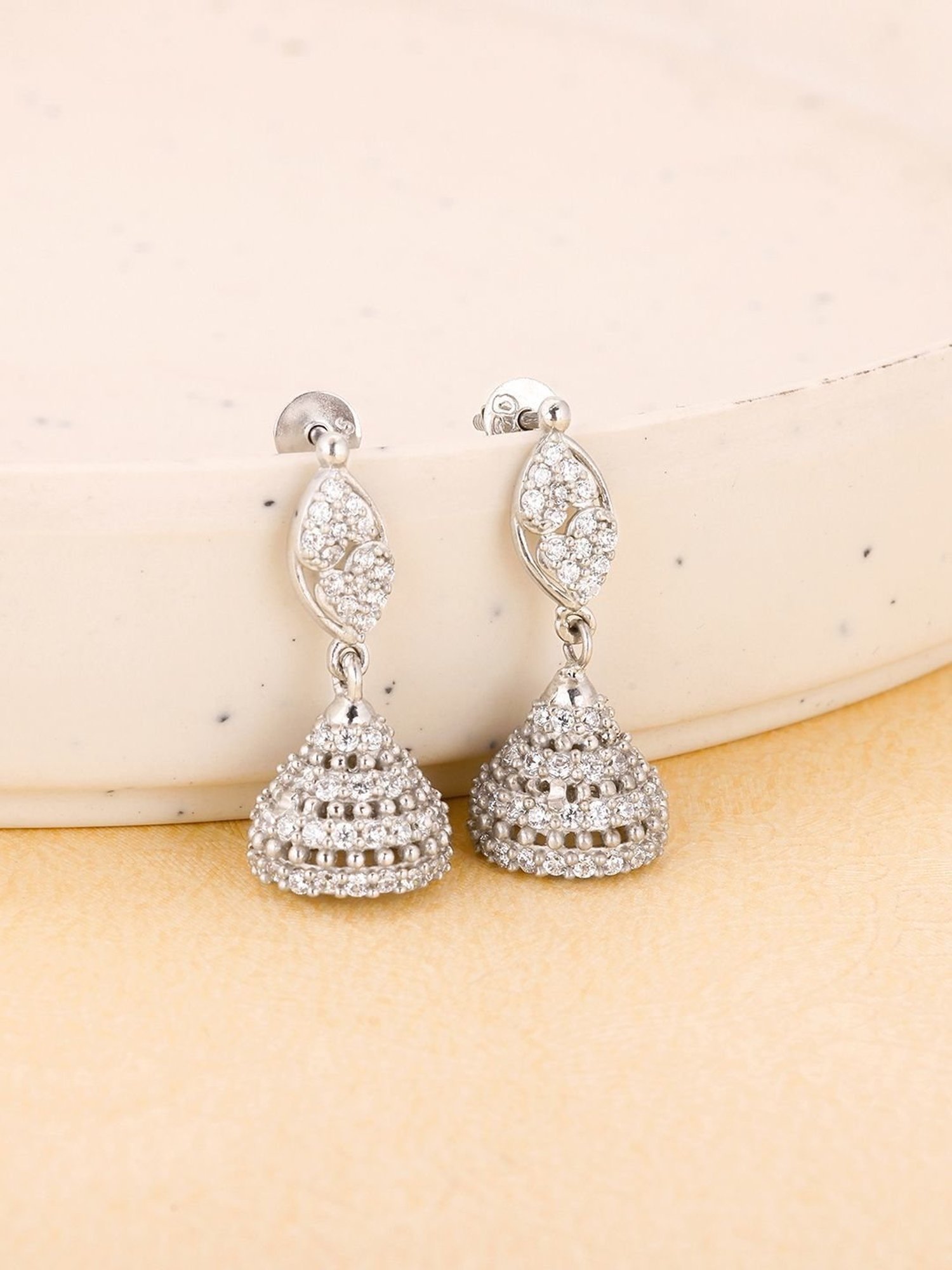 GIVA 92.5 Sterling Silver Pure Feelings Jhumki Earrings for Women