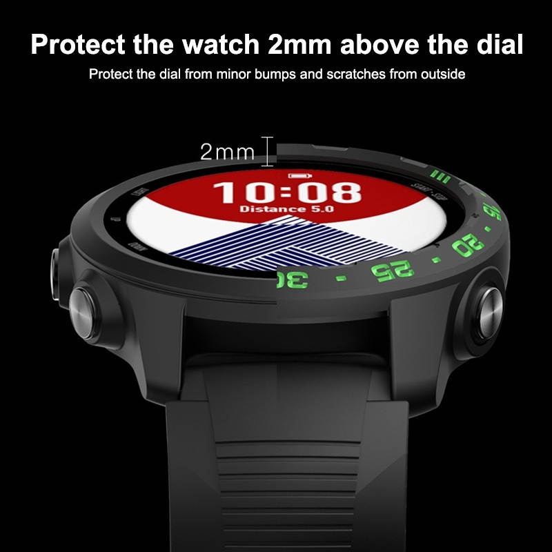 For Garmin Forerunner 245 / 245M Smart Watch TPU Protective Case, Color:Black+Red