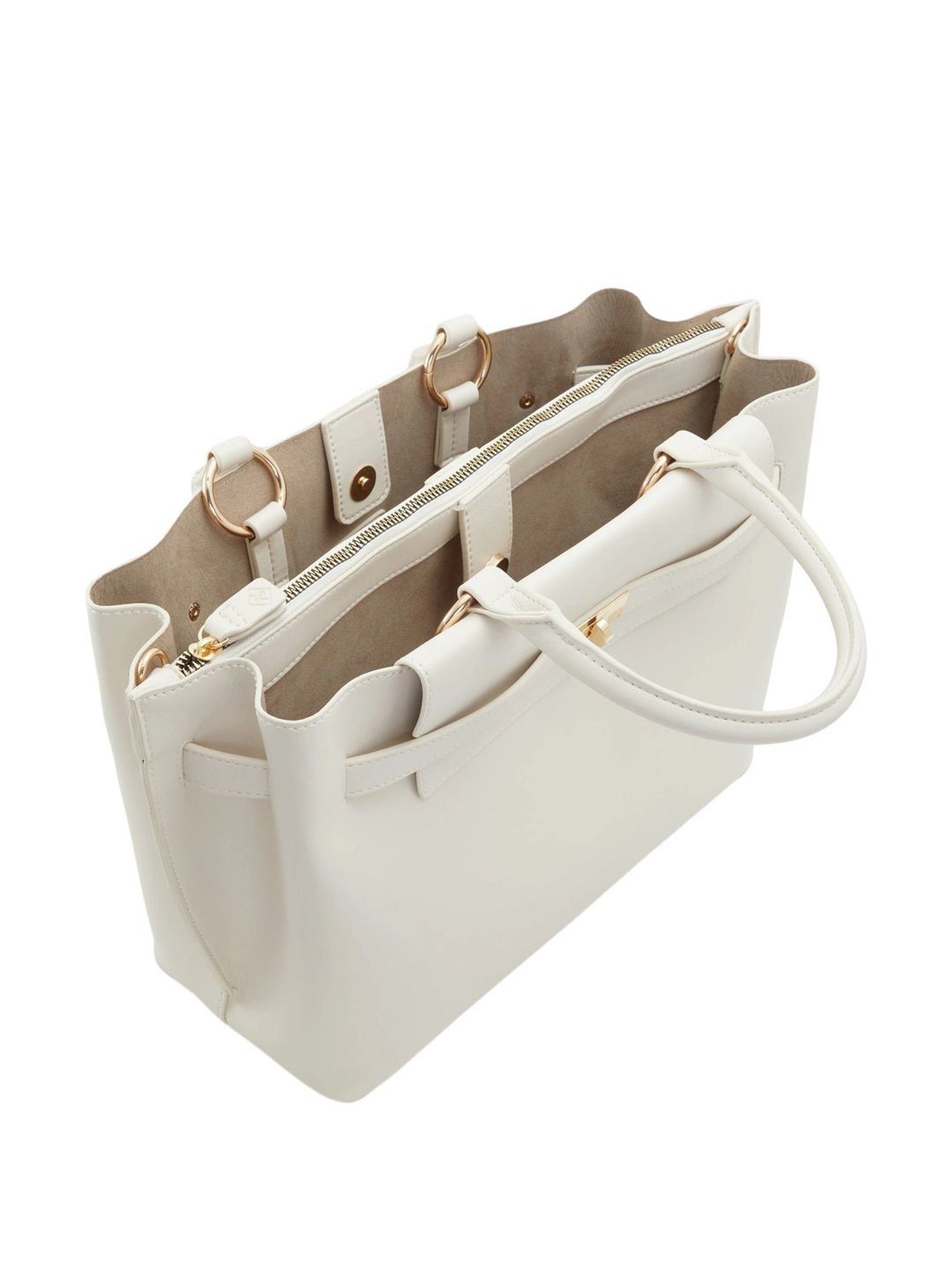 Call It Spring White Solid Large Satchel Handbag