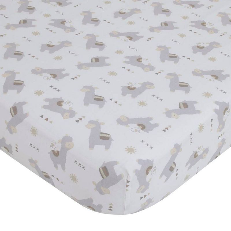 NoJo Mama's Little Llama All Over Print Crib Sheet