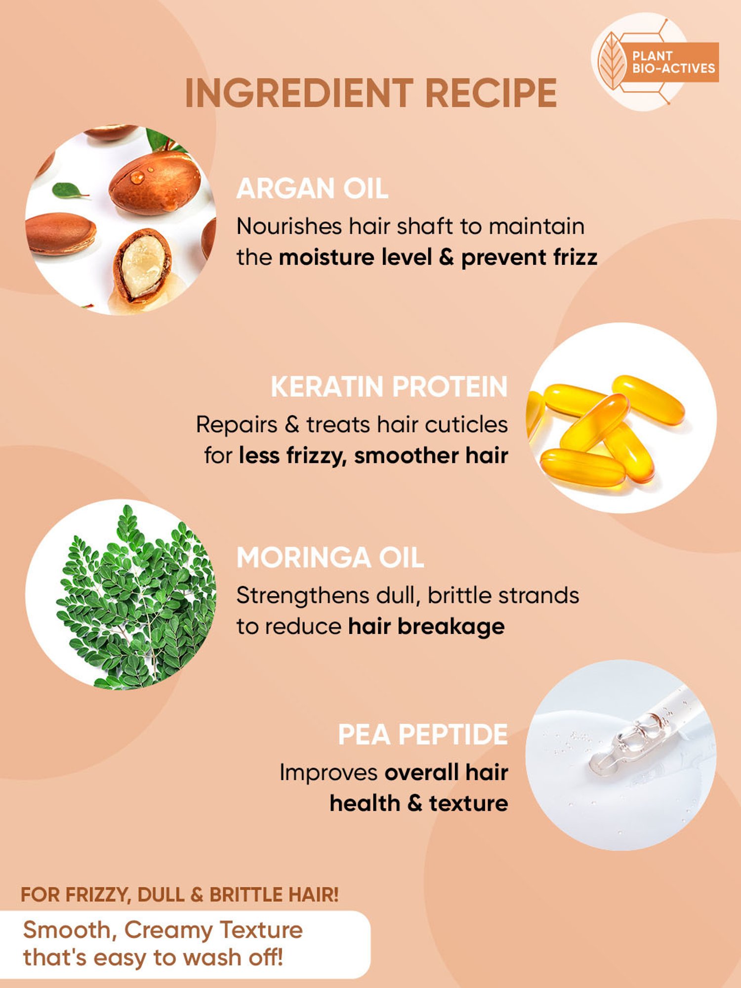 Dot & Key Moringa & Argan Oil Frizz Control, Smoothing Hair Conditioner - 120 ml