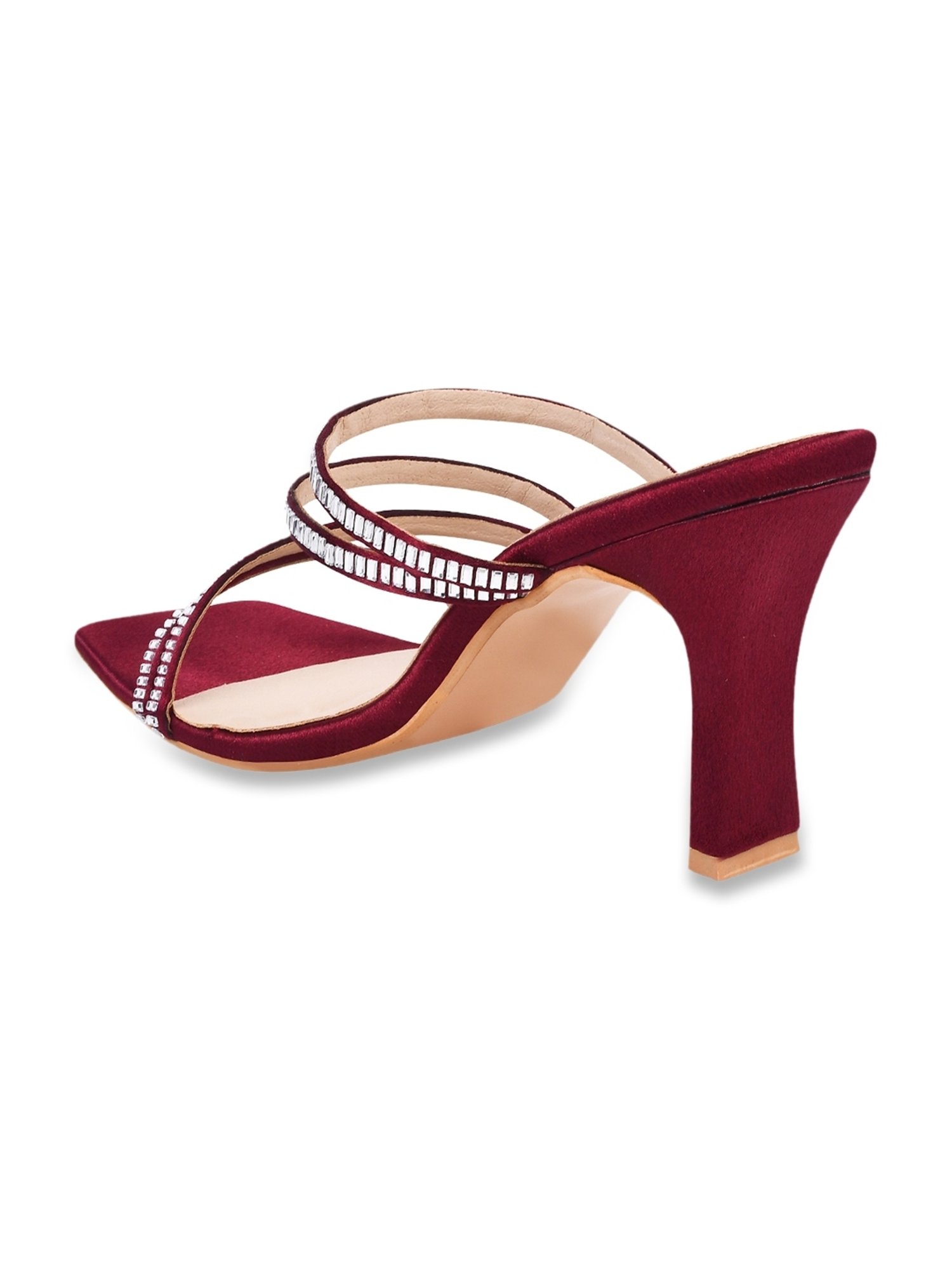 The White Pole Women's Maroon Casual Sandals