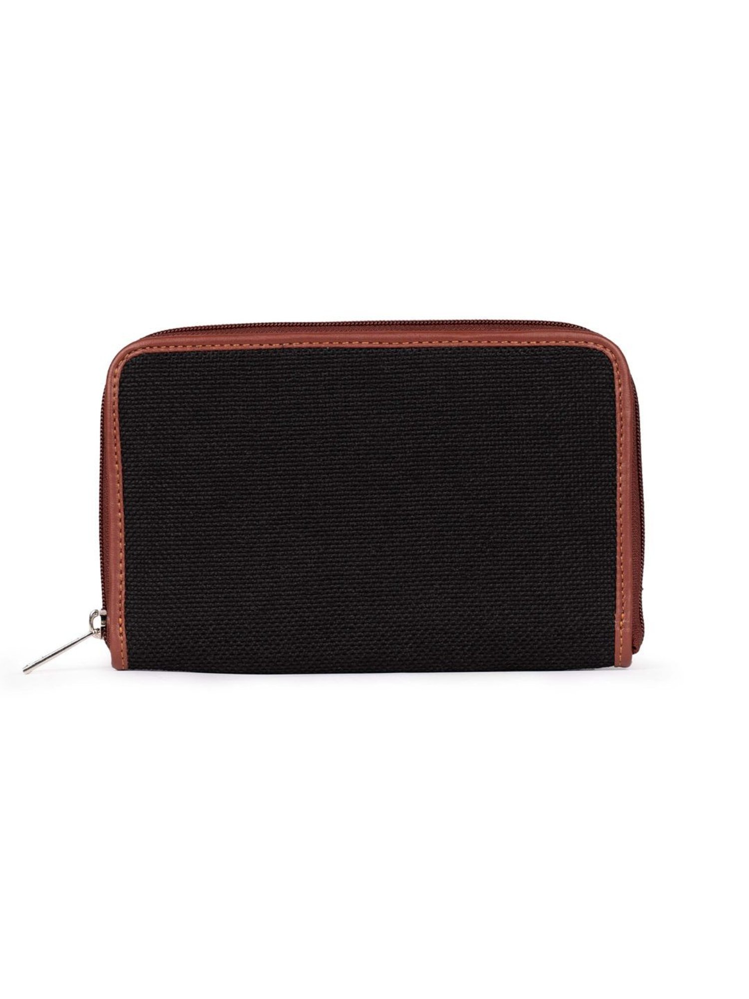 ZOUK Black Printed Zip Around Wallet for Women