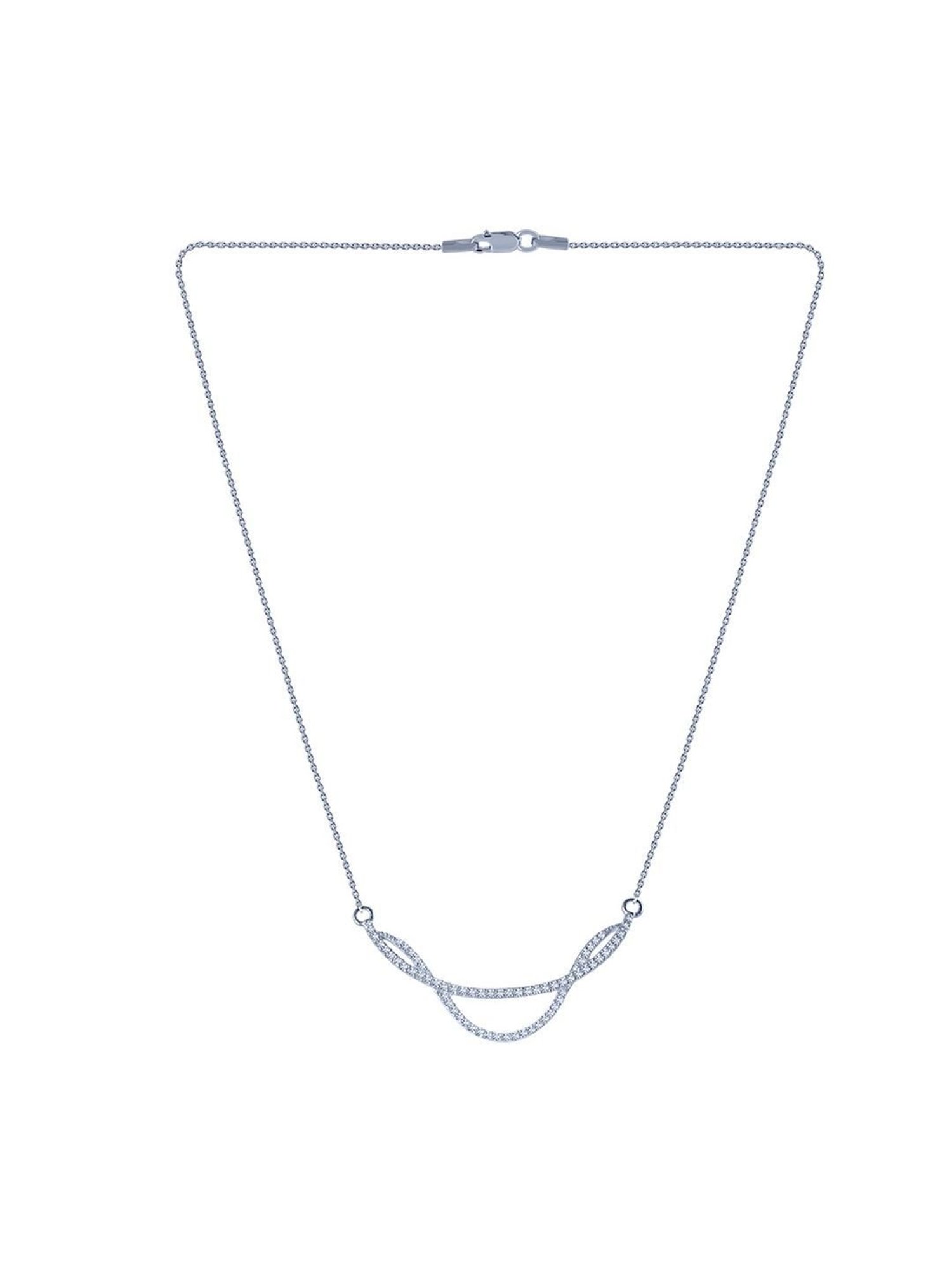 Rihi by P.C. Chandra Jewellers 92.5 Sterling Silver Sleek Layered Necklace for Women & Girls