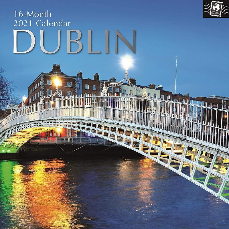 2021 Wall Calendar 12" x 12" Monthly View, Dublin Travel & Destination, 16-Month, with 180 Reminder Stickers