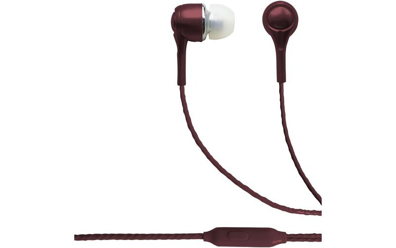Blaupunkt Wired Earbuds Burgundy BP1408 - Stereo - Mini-phone - Wired - 16 Ohm - 20 Hz - 20 kHz - Earbud - Binaural - In-ear - Burgundy