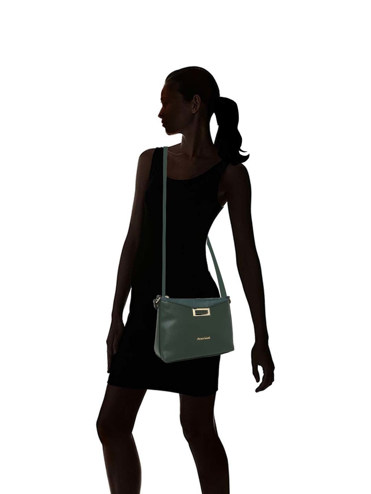 Marina Galanti Green Solid Medium Sling Handbag