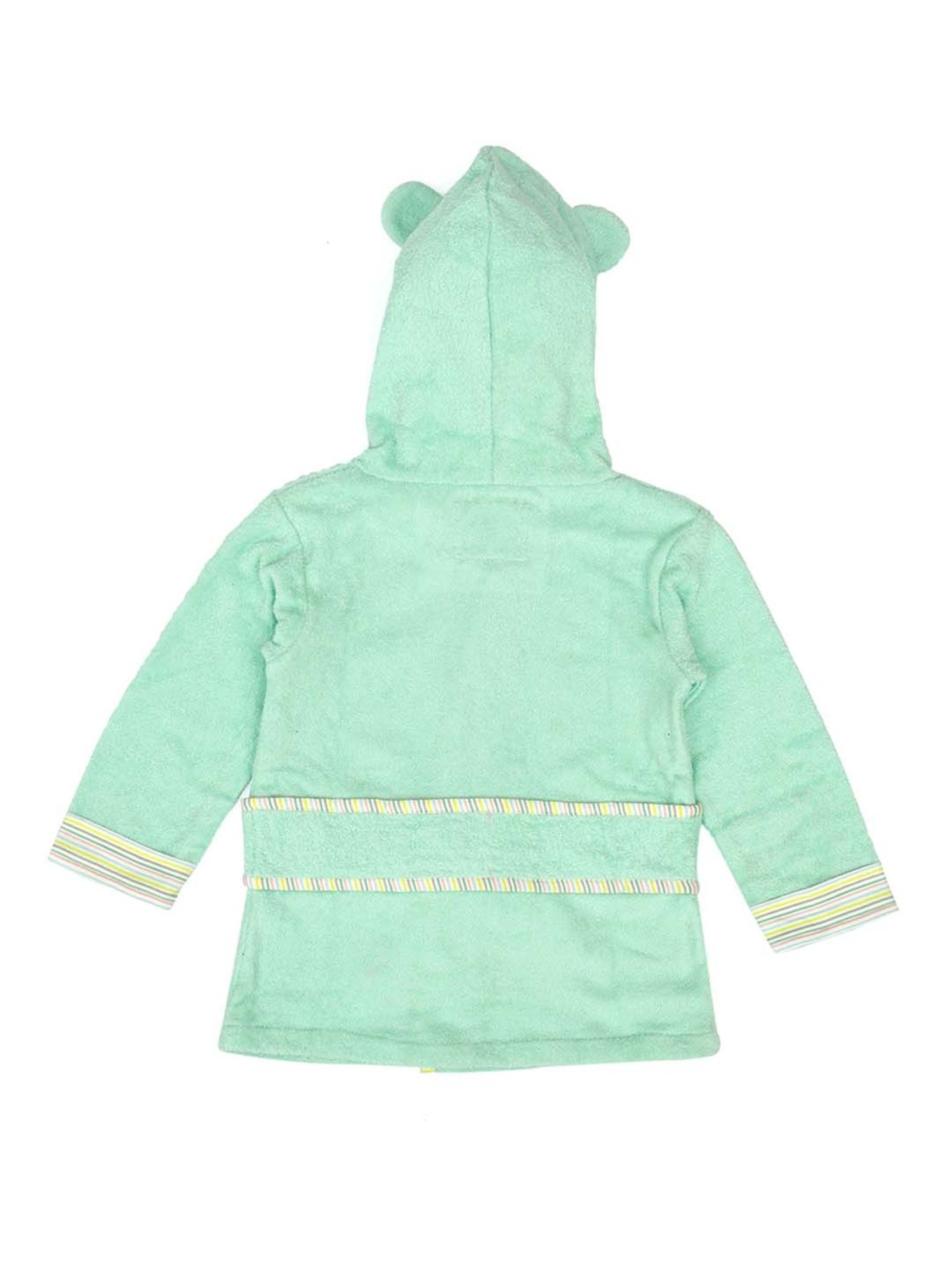 Creeva Melodious Black & Turkish Micro Terry 225 GSM Kids Hooded Bathrobe 4-5 Years With Pocket