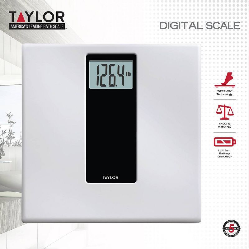 Digital Bathroom Scale White/Black - Taylor