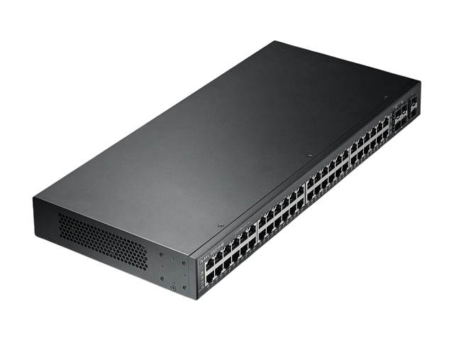 Zyxel 44-Port Gigabit Ethernet L2 Managed Switch with 4 SFP Combo (GBE RJ-45/SFP) 1000BASE-T Ports + 2 SFP - 50-Port Total - Metal Design - Limited Lifetime Protection (GS2210-48)
