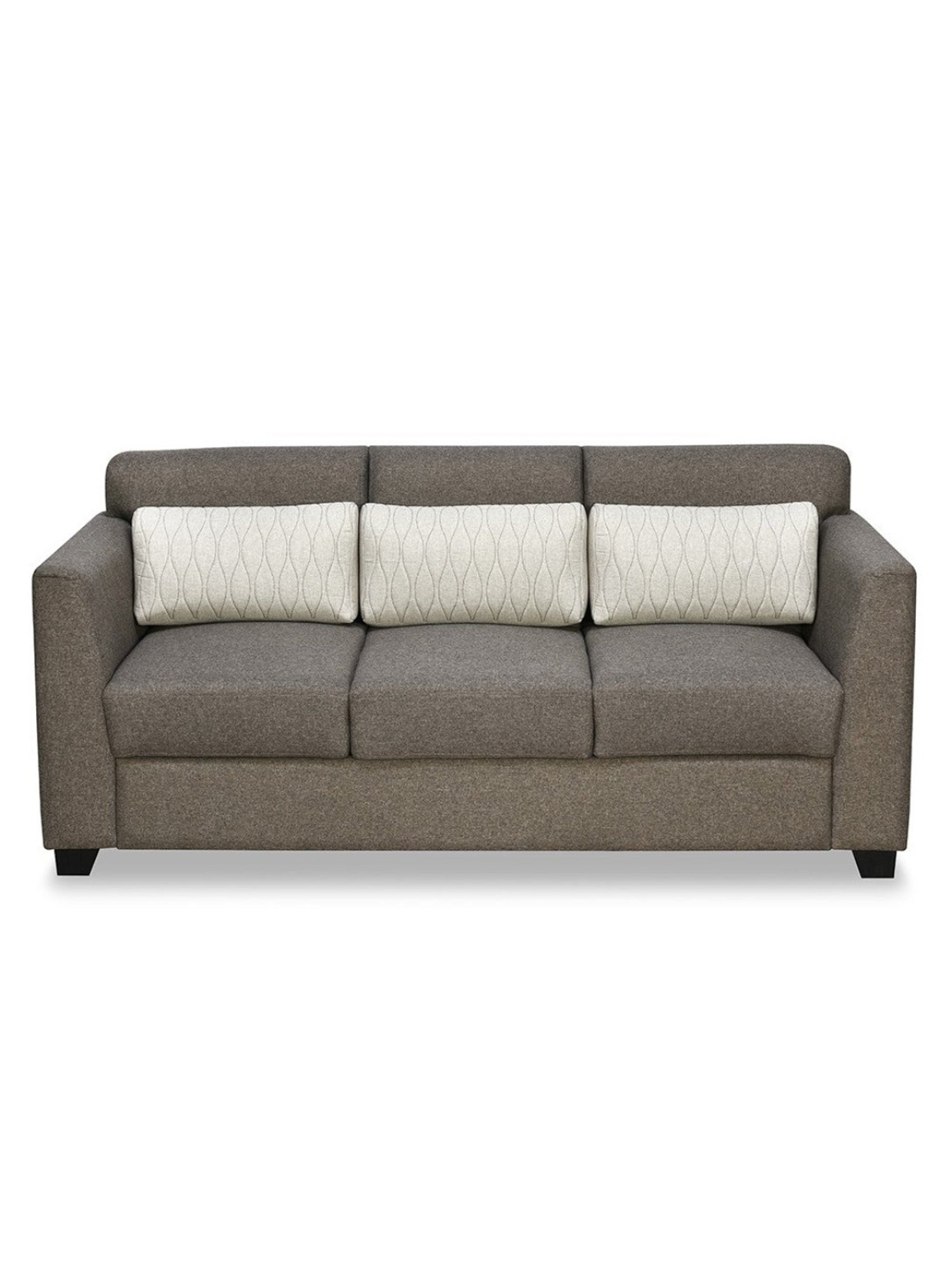 Nilkamal Svelte Dark Brown Fabric - Polyester 3 Seater Sofa