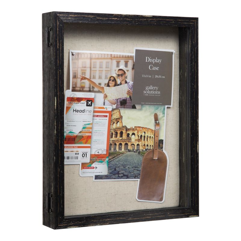 12" x 15" Distressed Shadow Box - Black - Gallery Solutions