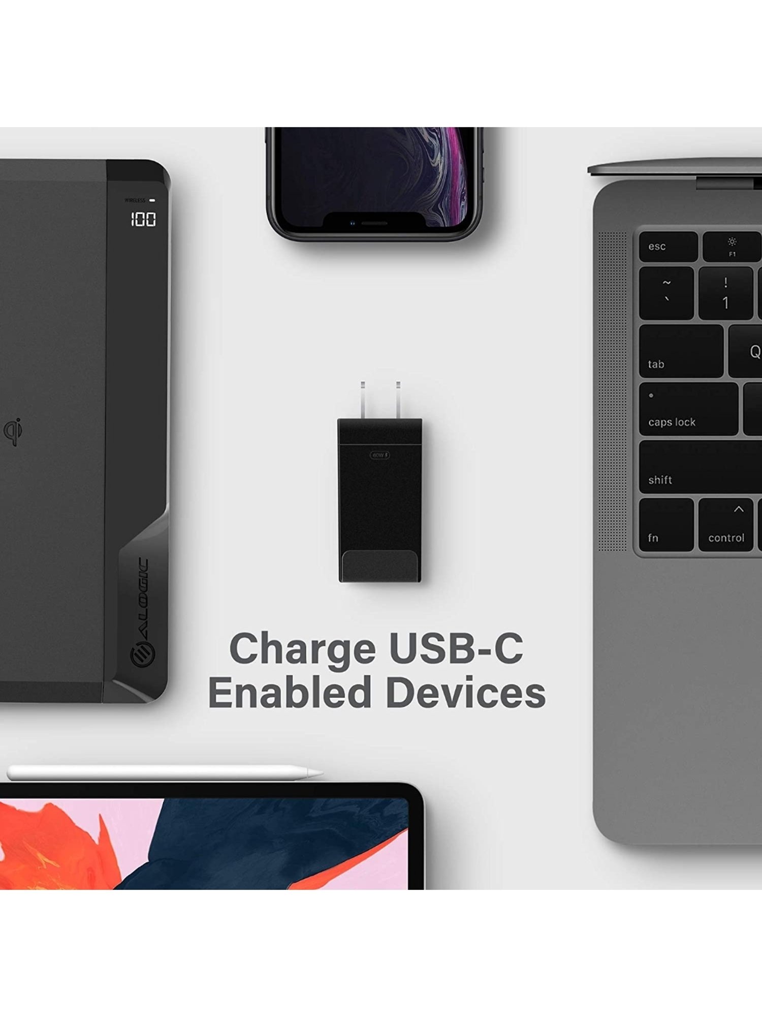 Alogic USB-C Power Adapter with 60W Power Delivery (Black)