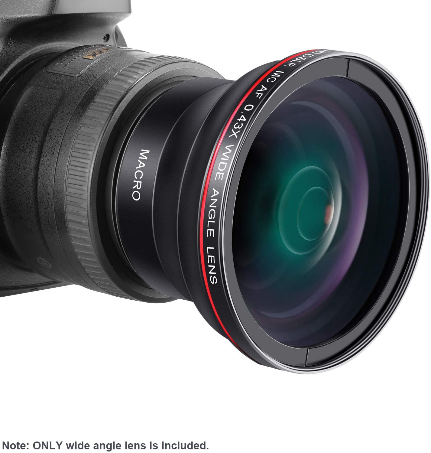 Neewer 52MM 0.43X HD Wide Angle Lens with Macro Close-Up Portion Lens No Distortion Digital High Definition for Nikon D7100 D7000 D5200 D5100 D5000 D3300 D3200 D3000 D90 D80 DSLR Cameras