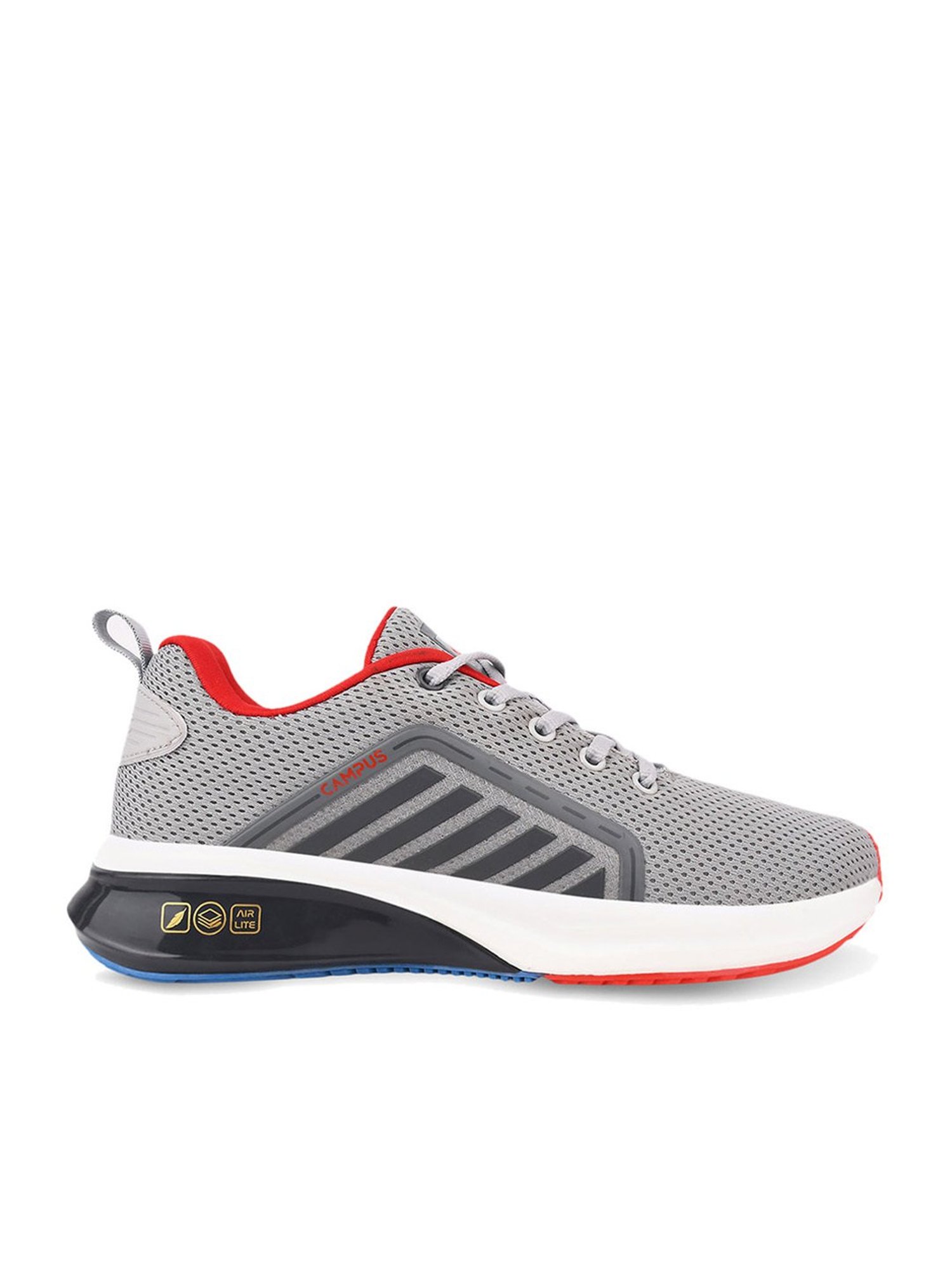 Campus Kids LIFT-CH Grey & Red Running Shoes