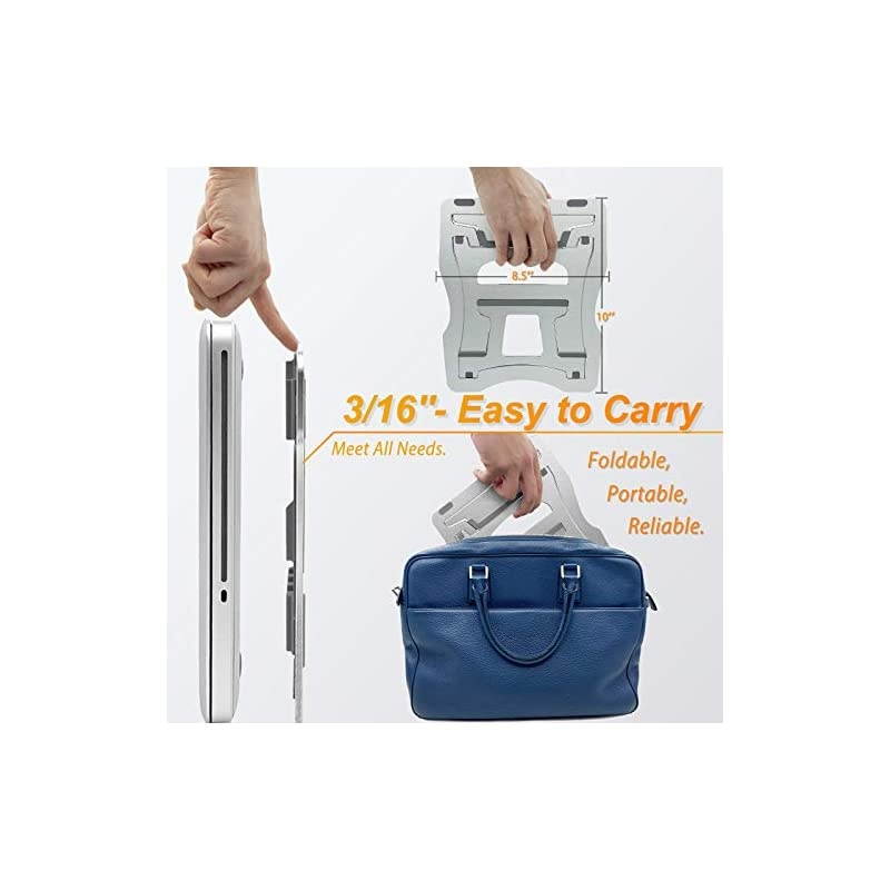 in 1 Laptop Notebook Stand 9 Angles 3 Folding Modes Portable Ergonomic Angled Laptop Aluminum Stand Adjustable Height Laptop Holder with SlideProof Silicone for Laptop 10~156 Rose Pink