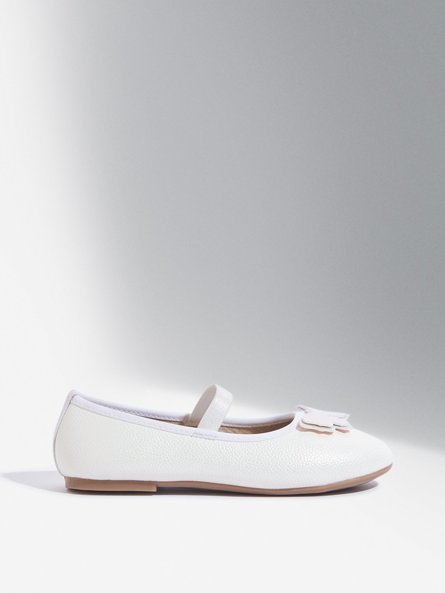 Yellow by Westside White Butterfly Applique Mary Jane Shoes