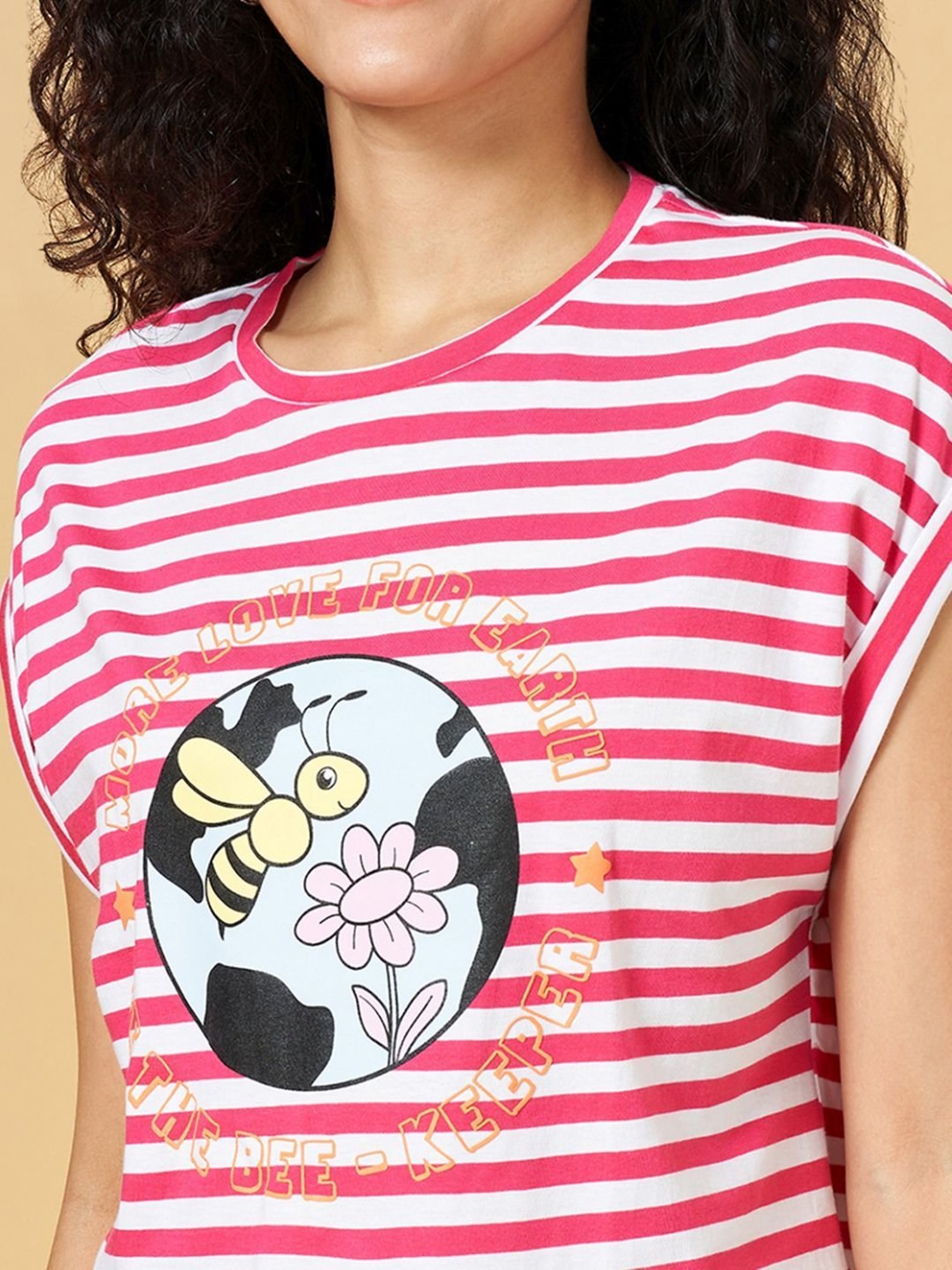 YU by Pantaloons Pink Printed Top