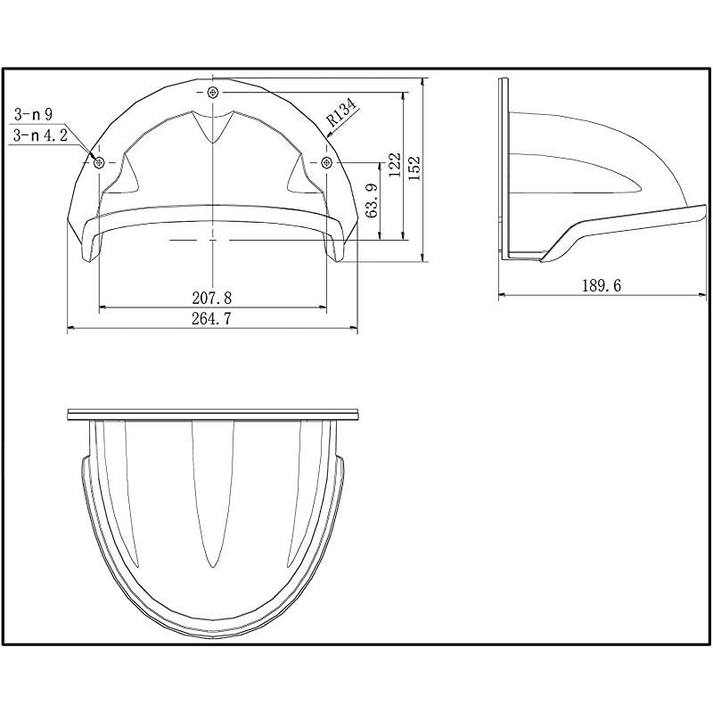 DS1250ZJ Universal Sun Rain Shade Camera Cover Shield for Outdoor Camera 2 Pack Black