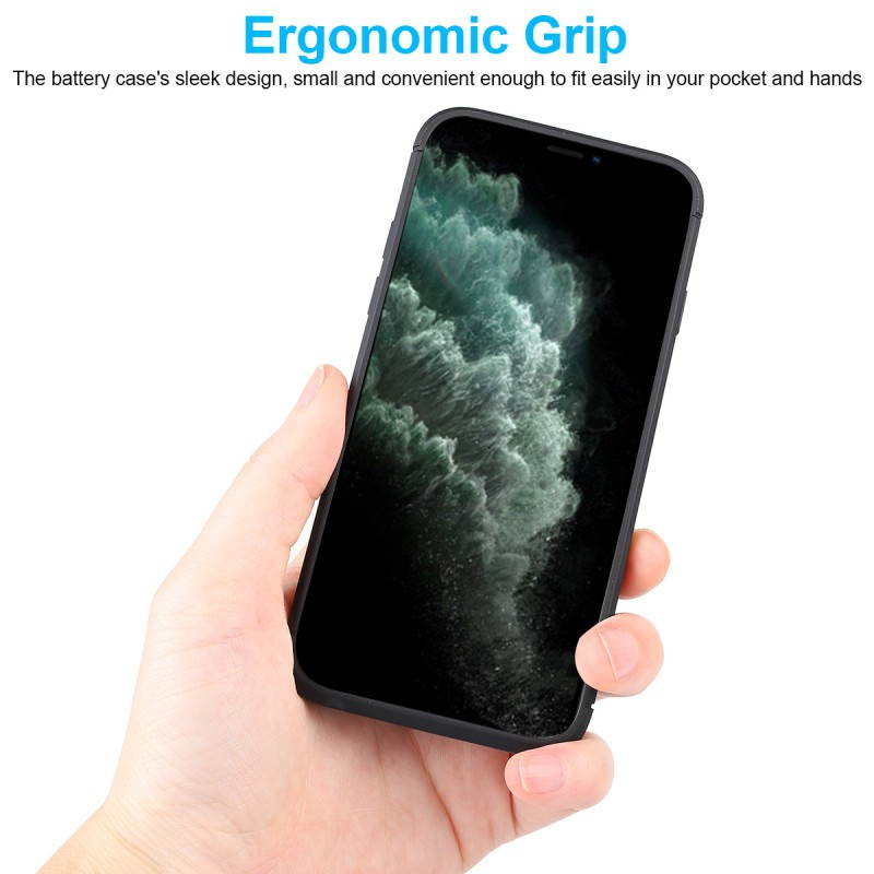 6500mAh Battery Charging Case For IPhone 12/12 Pro/12 Pro Max/12 Mini, Rechargeable Full Package Portable External Battery Case