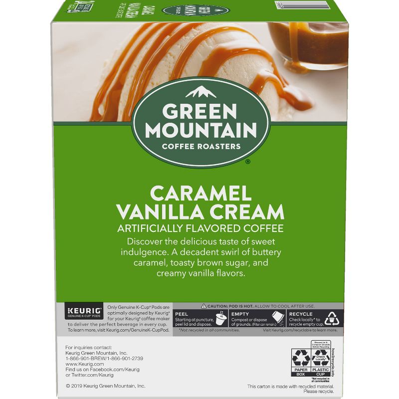 24ct Green Mountain Coffee Caramel Vanilla Cream Keurig K-Cup Coffee Pods Flavored Coffee Light Roast
