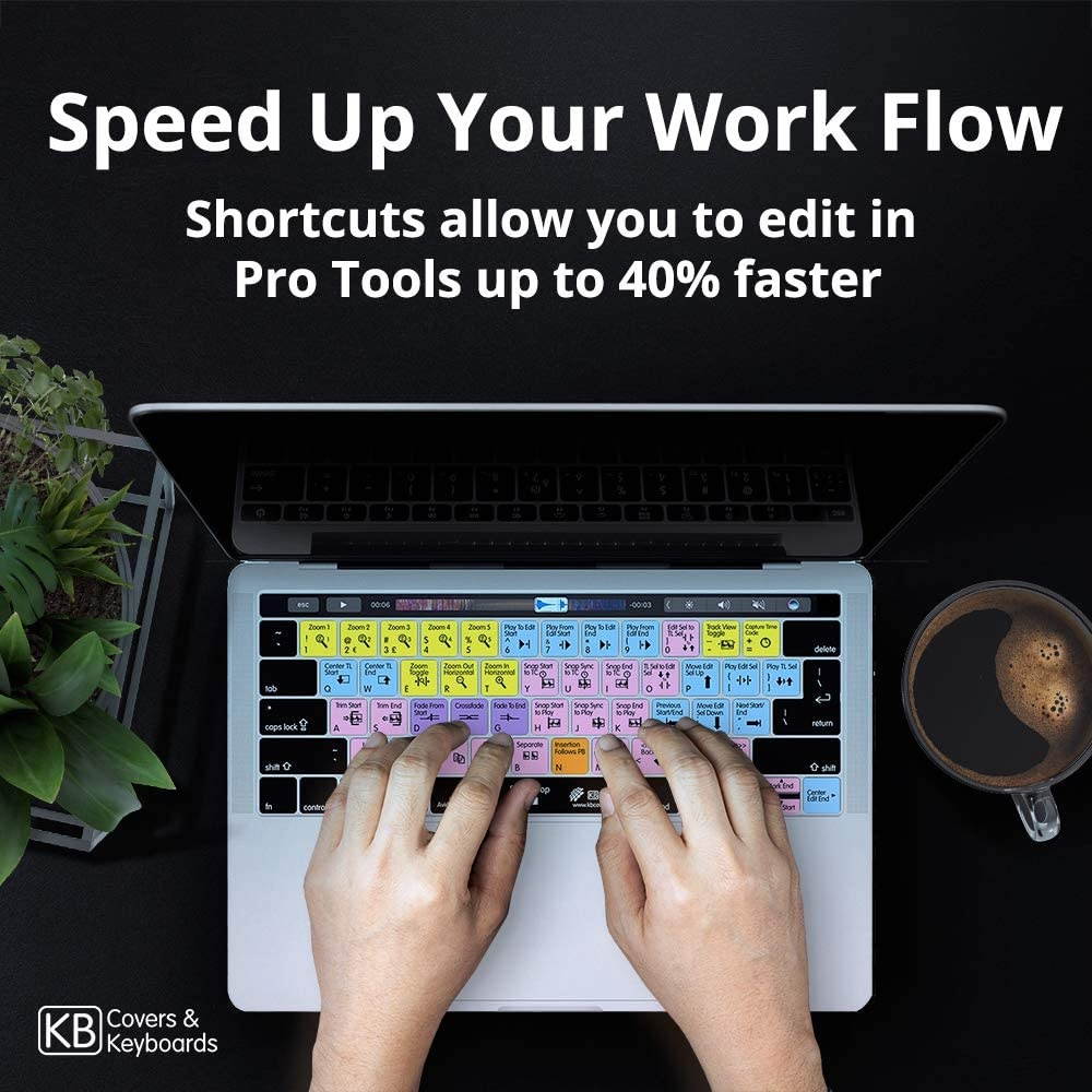 KB Covers Avid Pro Tools Keyboard | Editing Keyboard with USB Port Compatible with macOS & Windows