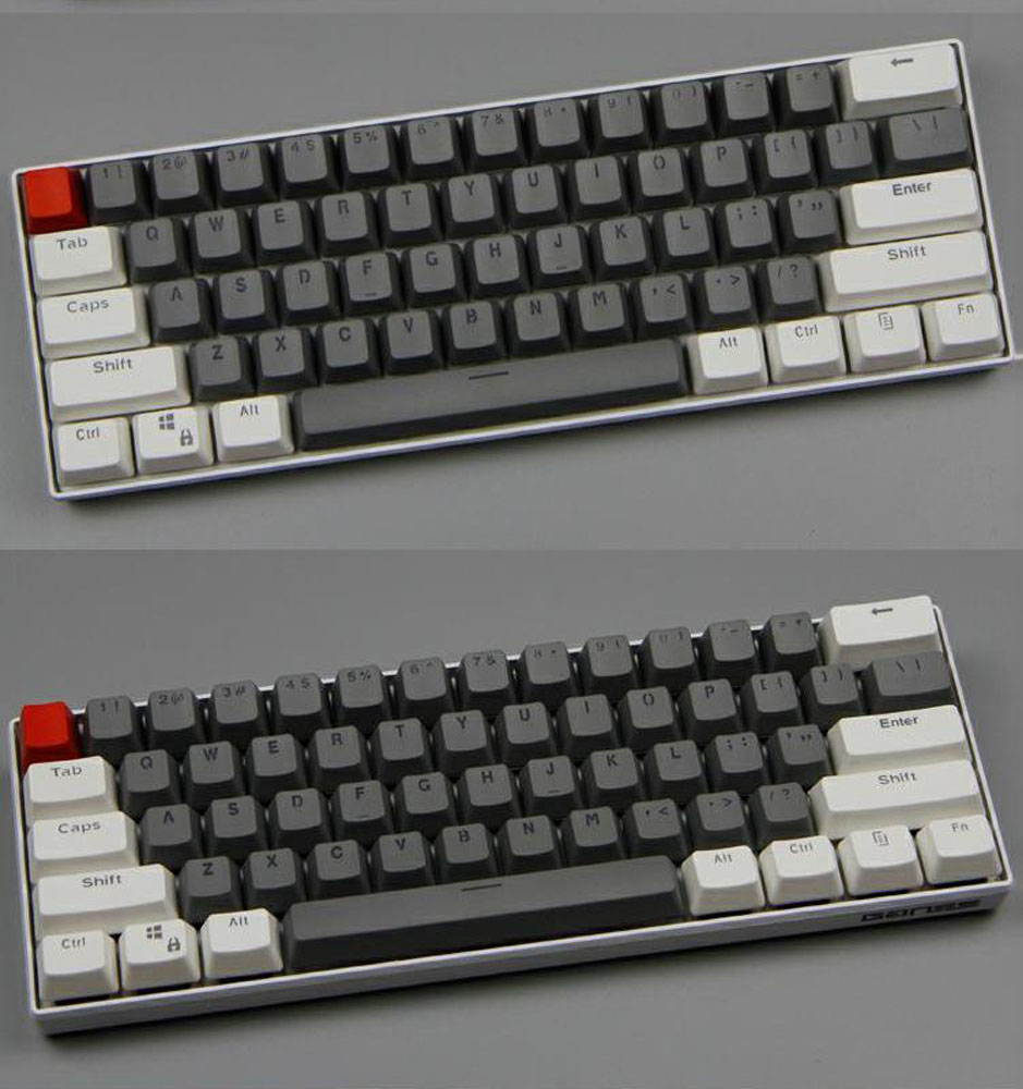 CUUWE 61 PBT Keycaps for 60 Percent Keyboard, Backlit Keycap Set for Mechanical Gaming Keyboard OEM Profile Keycaps with Key Puller for Cherry MX Switches GH60/RK61/GK61/Annie pro 2