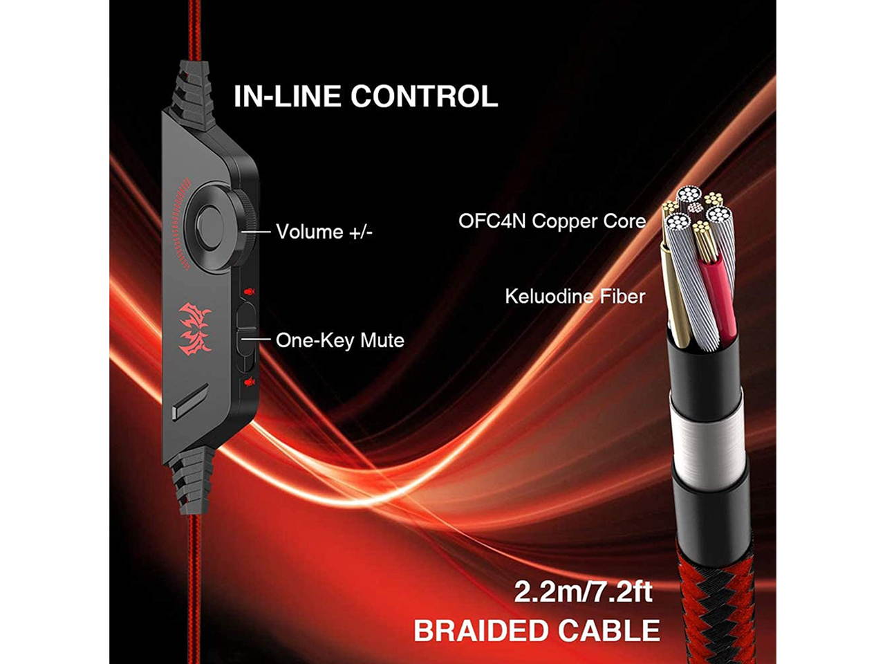 G2000 Gaming Headset, Surround Stereo Gaming Headphones with Noise Cancelling Mic, LED Lights & Soft Memory Earmuffs for PS5, PS4, Xbox One, Nintendo Switch, PC Mac Computer Games