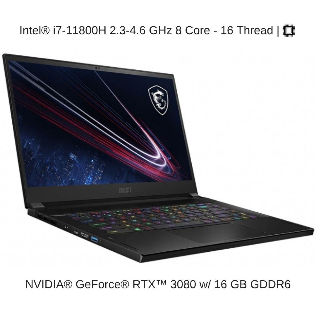 [2021] HIDevolution MSI GS66 Stealth 11UH 15.6" QHD 240Hz, 2.3 GHz i7-11800H, RTX 3080, 32 GB 3200MHz RAM, 4 TB PCIe SSD