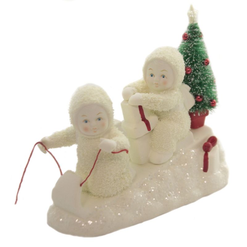 Dept 56 Snowbabies 5.5" Santa's Helpers Christmas Sled  -  Decorative Figurines