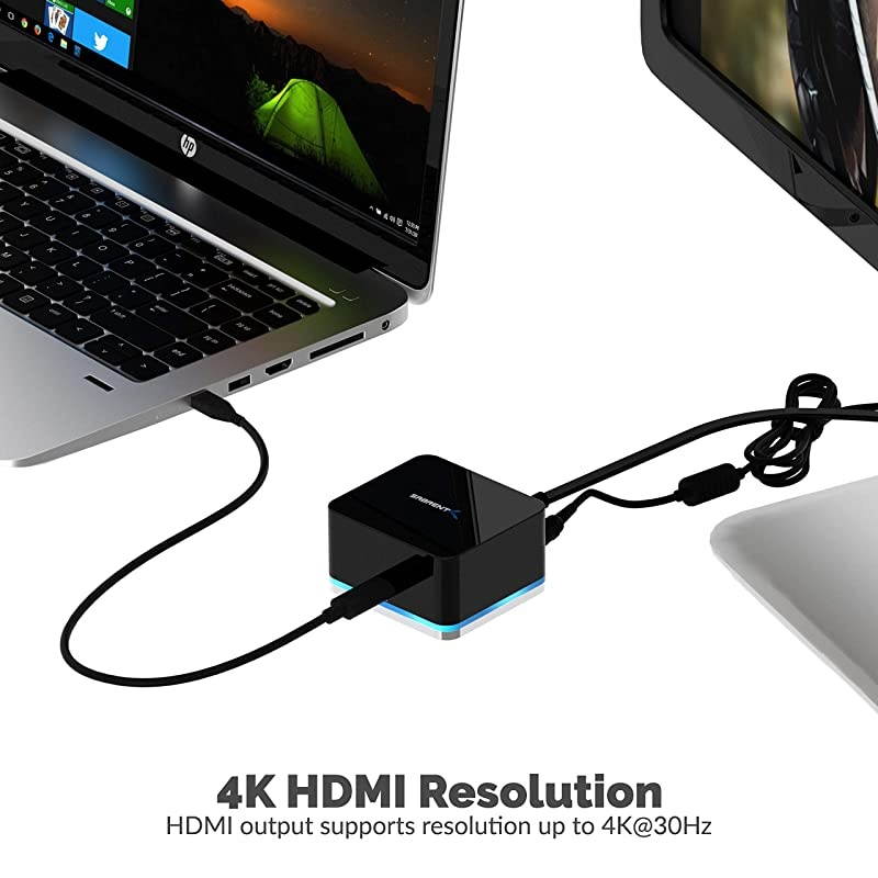 5 Port USB Type C Mini Continuum Docking Station Supports Up to 3840x2160 at 30HZ DSCMND