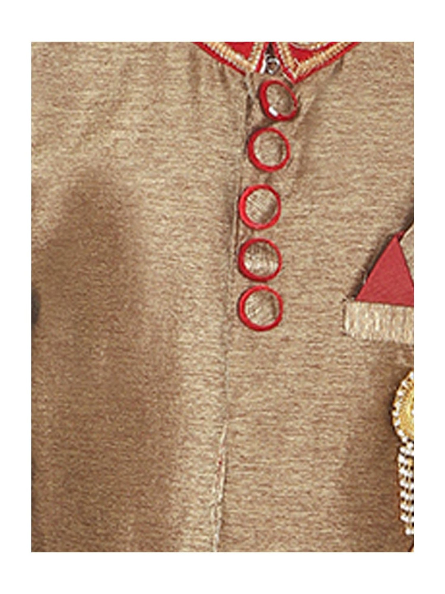 Ahhaaaa Kids Maroon & Beige Textured Kurta with Pyjamas