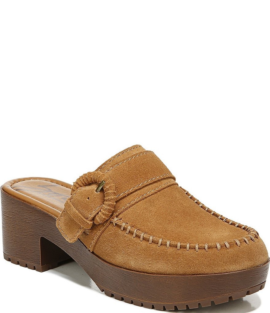Zodiac Raine Suede Buckle Detail Block Heel Clogs
