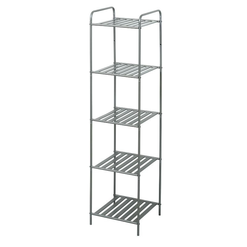 Slat Style Decorative Storage Shelf Brushed Nickel - Zenna Home