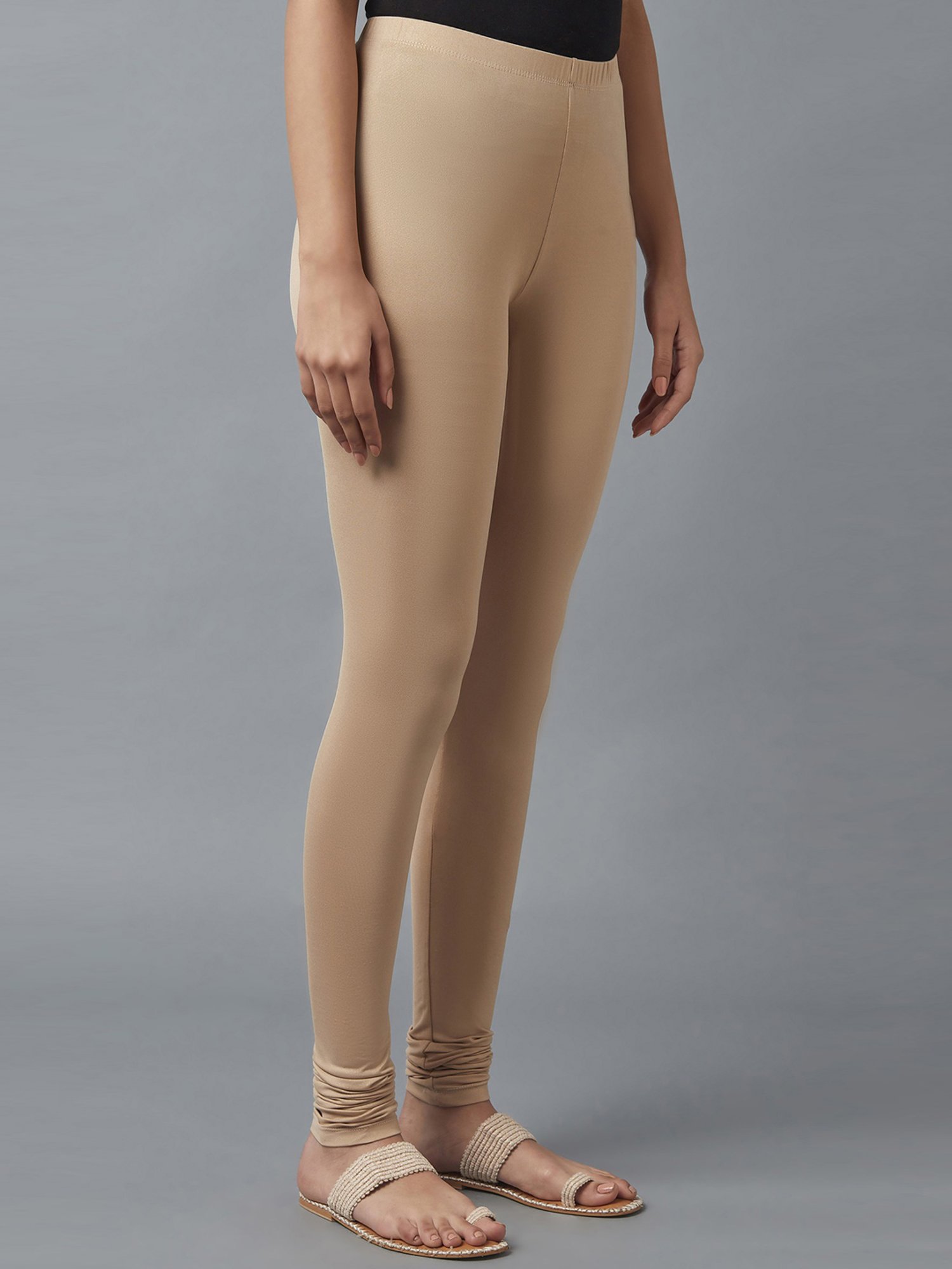 Elleven Beige Plain Churidar