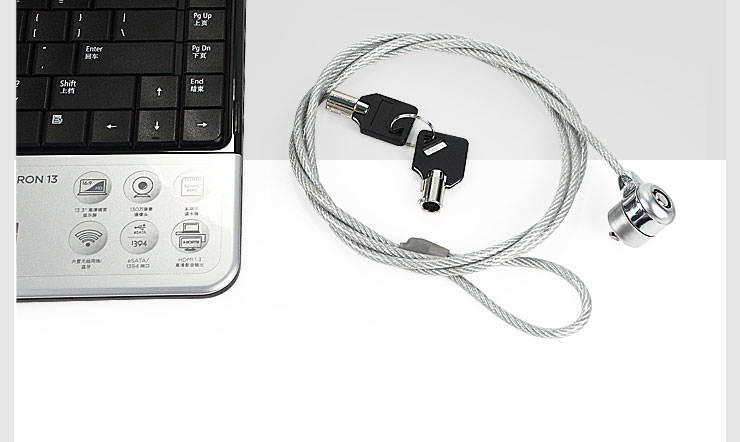 5.9ft/1.8m Laptop Notebook PC Lock Security 2 Keys Anti-theft Security Chain Cable