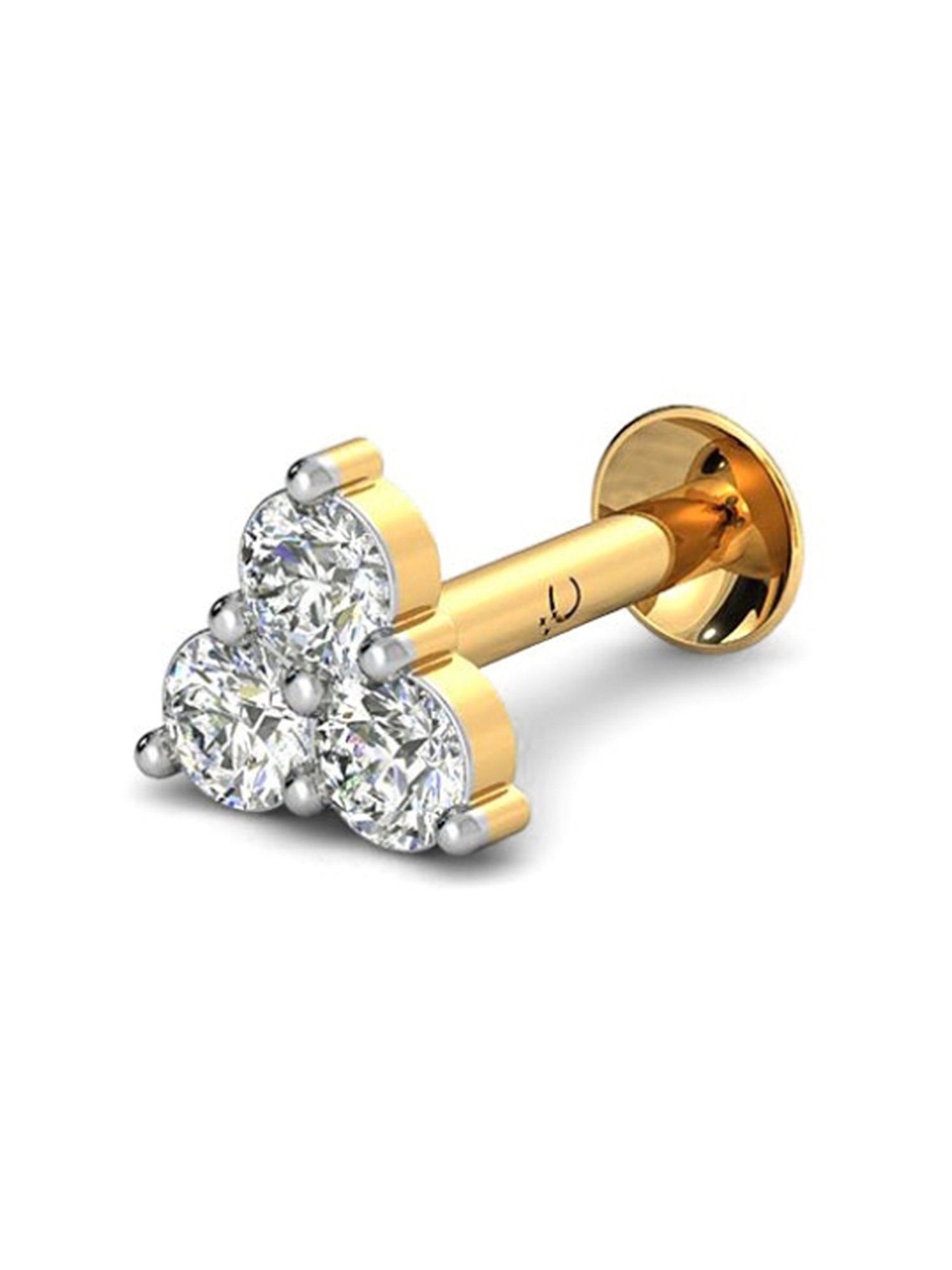 Candere by Kalyan Jewellers Peacock Collection 18k Yellow Gold Diamond Stud Earrings for Women