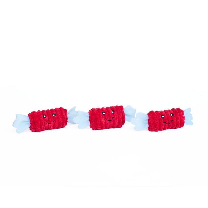 ZippyPaws - Zippy Burrow Interactive Squeaky Hide and Seek Plush Dog Toy - Donkey with Candy, Multicolored