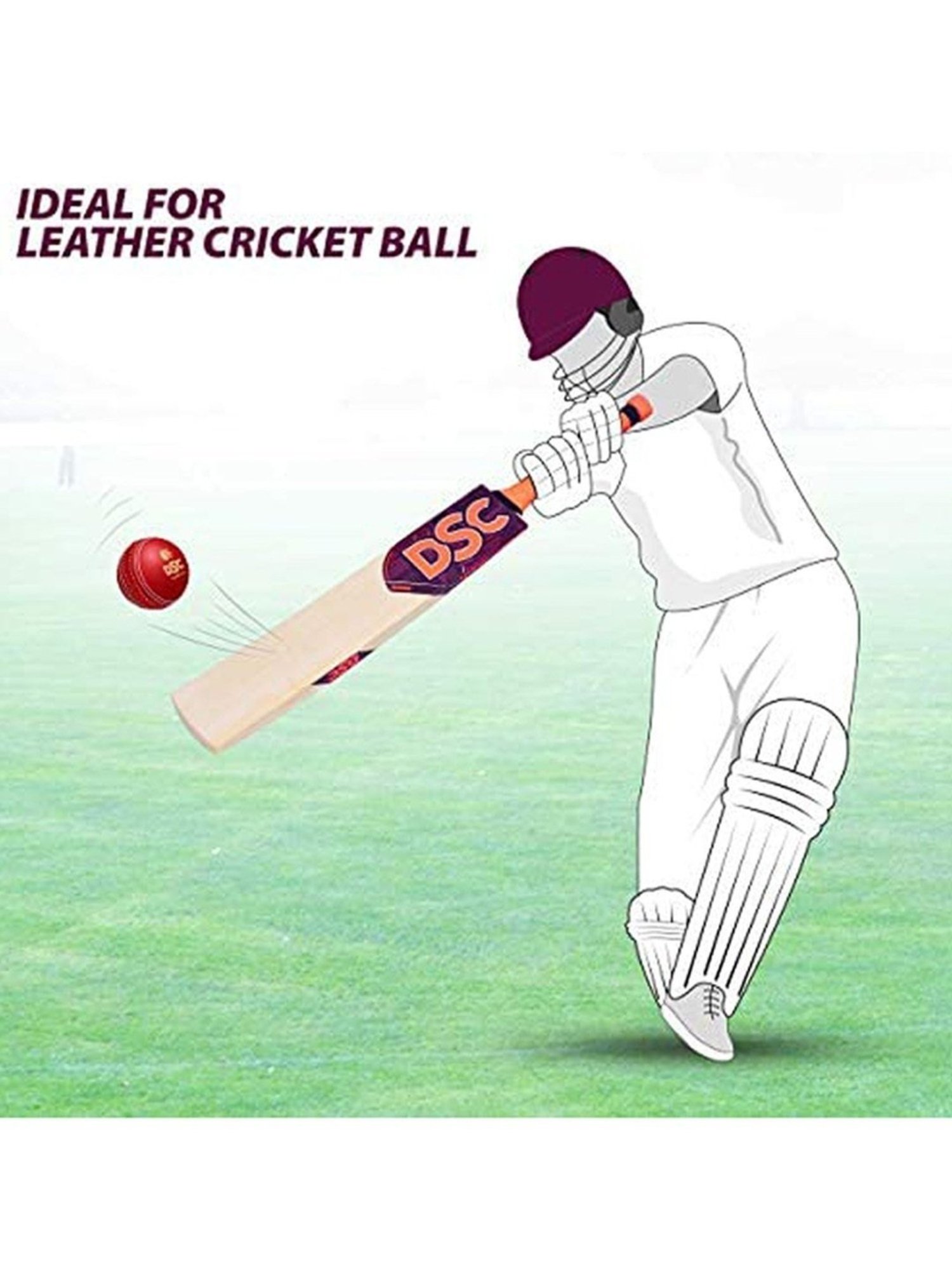 DSC Intense Pro English Willow Professional Cricket Bat for Men and Boys Size - 6