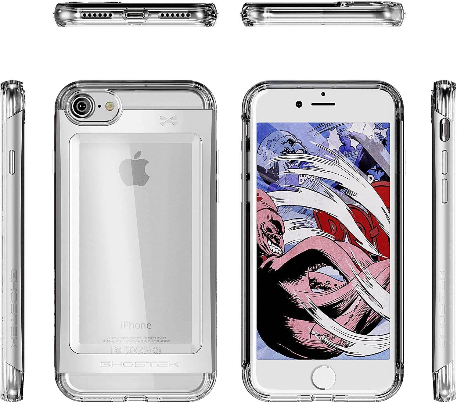 Ghostek Cloak Clear iPhone 7 Plus, iPhone 8 Plus Case with Slim Metal Bumper Design Shockproof Heavy Duty Protection Wireless Charging 2017 iPhone 8 Plus, 2016 iPhone 7 Plus (5.5 Inch) - (Gold)