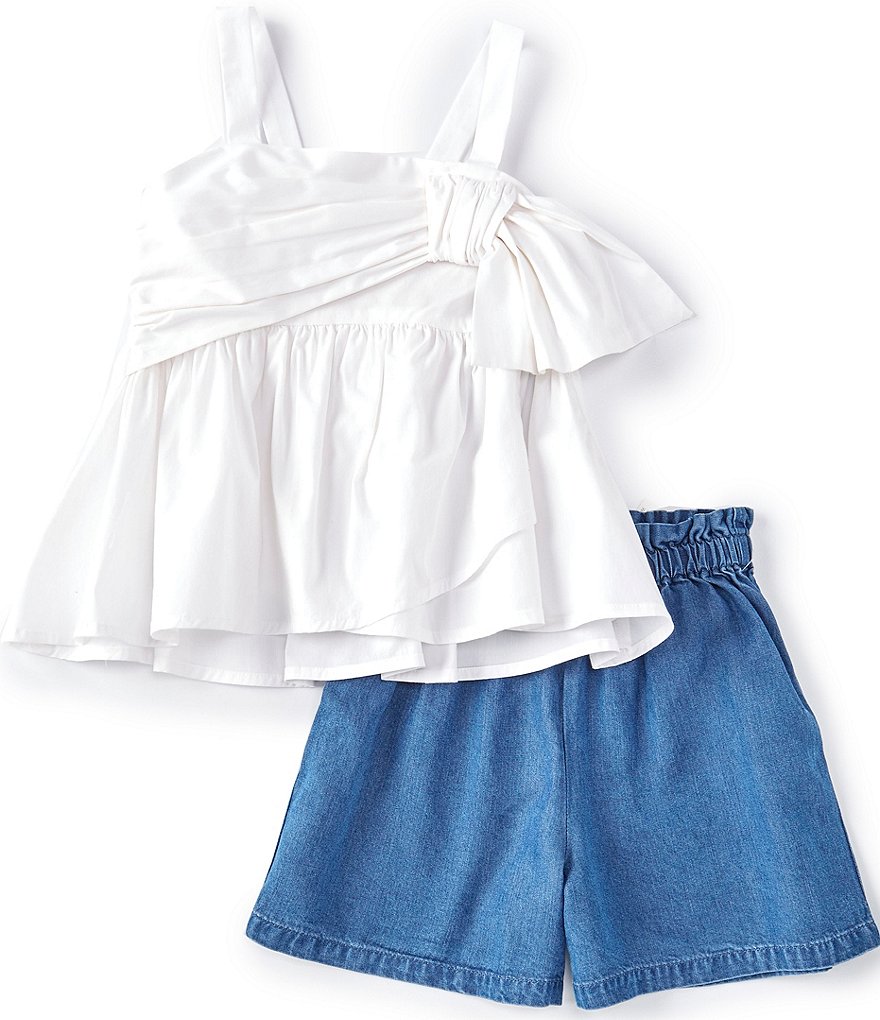 Habitual Little Girls 2T-6X Draped Babydoll Top & Shorts Set